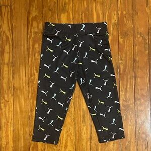 Puma Kids Leggings with Colorful Logo Pattern - Girls 6X